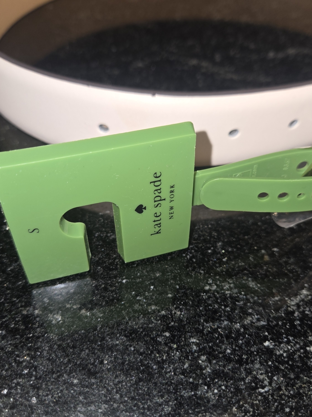 kate spade white leather belt  buckle